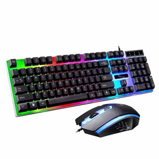 Bộ Bàn Phím Gaming Bàn Phím Máy Tính Có Dây Kèm Chuột Máy Tính Con Báo Có LED 7 Màu Ấn Tượng