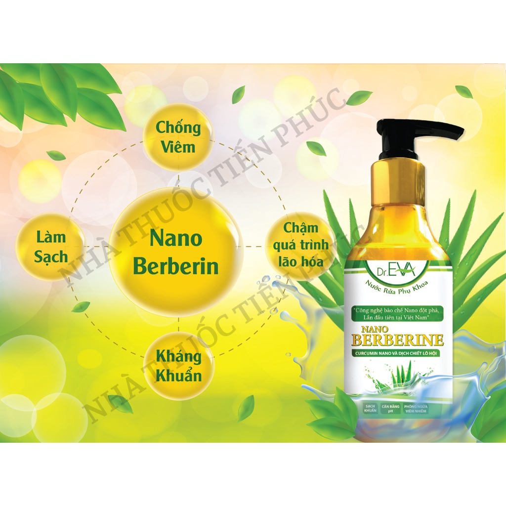 Dung dịch vệ sinh thảo mộc Berberin nano bạc - Giúp làm sạch, kháng khuẩn, ngăn mùi - Chai 150ml