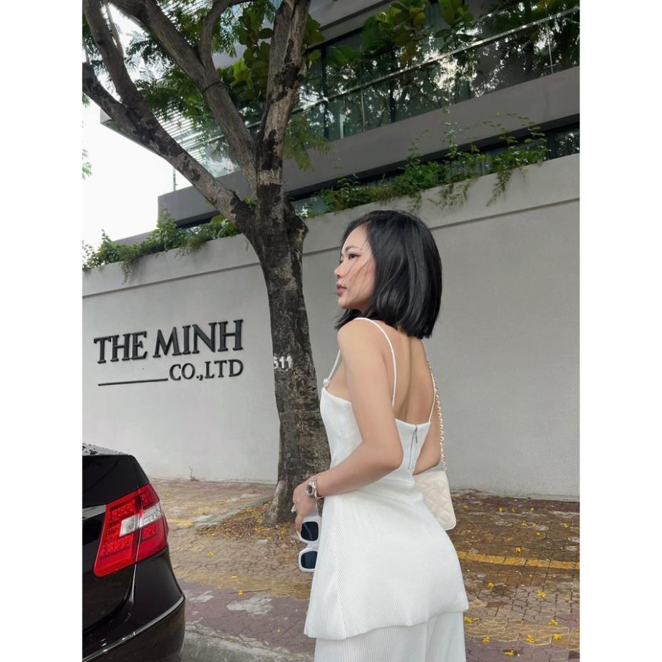 Váy 2 dây đính ngọc chất siêu mềm cực sang chảnh