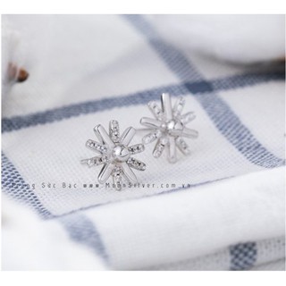 Khuyên tai bạc moonsilver, bông tai bạc s925 hậu duệ mặt trời