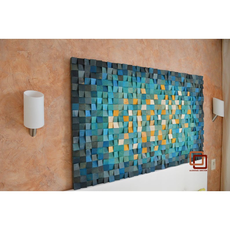 Tranh gỗ trang trí 3D SẮC MÀU (Wood mosaic) - (KÍCH THƯỚC 60x80cm)