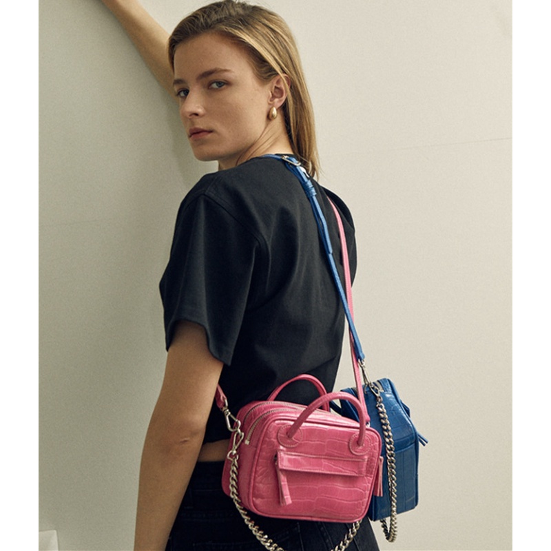 Túi đeo vai / đeo chéo họa tiết da cá sấu cổ điển phong cách Âu Mỹ thiết kế mới 2021 cho nữ