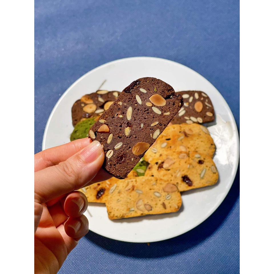 Bánh Biscotti đặc biệt, 3 vị vanila, matcha, cacao, phù hợp với người ăn kiêng, tập gym, body fitness. không sợ tăng cân | BigBuy360 - bigbuy360.vn