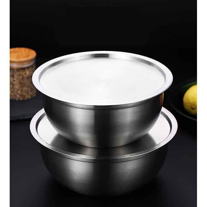Thố trộn salad đựng thức ăn inox 304 có nắp A07026
