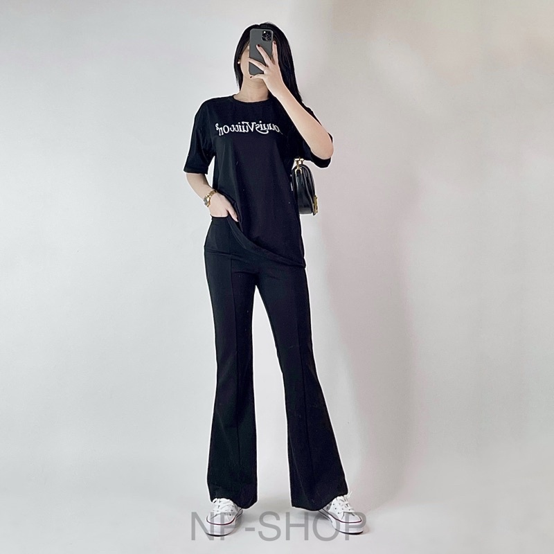 Quần tây nữ ống loe NPSHOP lưng cao dáng dài, quần ống loe cạp cao vải mềm mịn co giãn | BigBuy360 - bigbuy360.vn