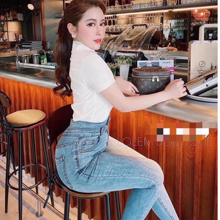 Quần jeans nữ skinny vải giãn 1 khuy Bingshop | BigBuy360 - bigbuy360.vn