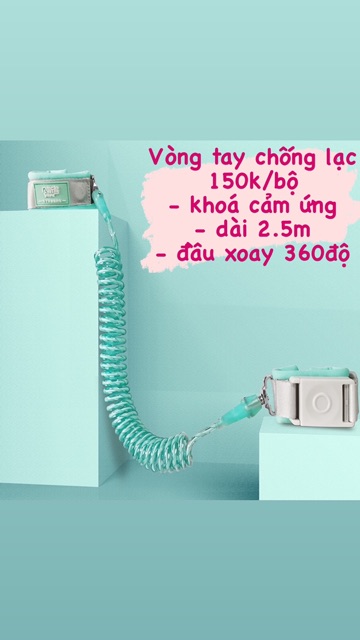 [HÀNG CÓ SẴN] Vòng Tay Chống Lạc Cảm Ứng 2.5m Xoay 360 độ An Toàn Cho Bé