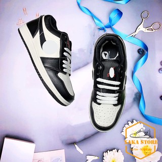 Giày thể thao Sneaker nữ đen trắng , giày da đen trắng - Xaka Store