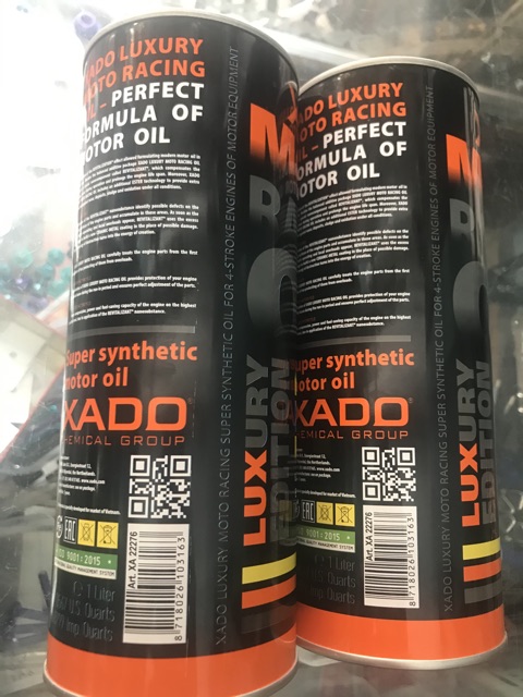 Nhớt XADO RACING V2 10W-40 4T MA2 DUNG TÍCH 1.0 LÍT chính hãng