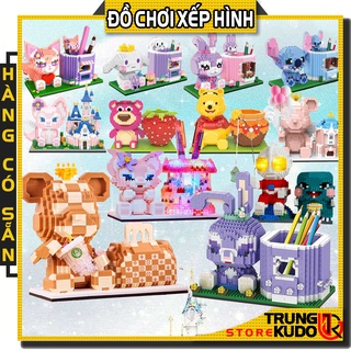 Mô hình Stella Lou hộp bút Gấu Bearbrick LV để bút Gấu Lotso Stitch Cáo Hồng Ultraman đựng bút làm quà decor