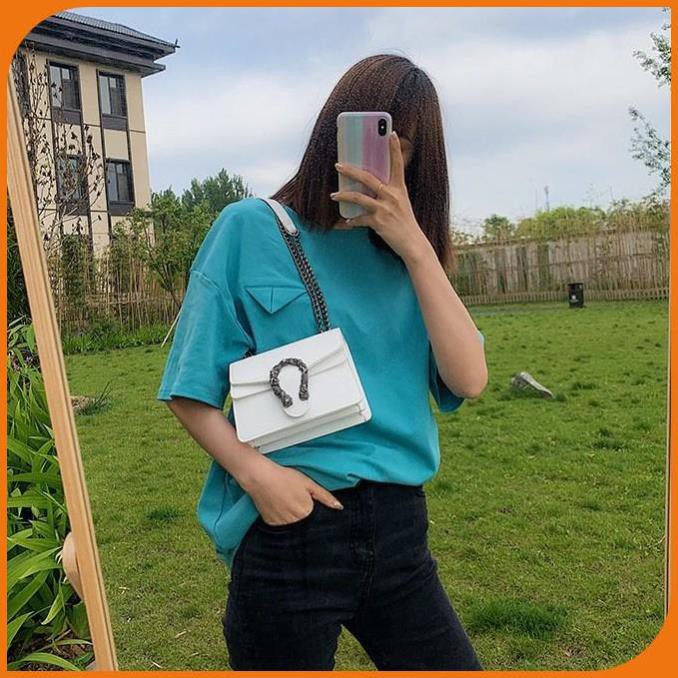 Túi xách nữ dáng vuông đeo chéo da mềm, túi đầu rồng cá tính cao cấp - LAHEE 104.13 | BigBuy360 - bigbuy360.vn