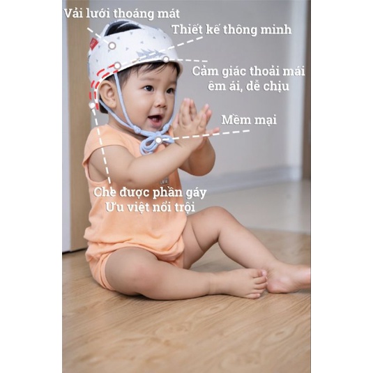 Mũ bảo hiểm cho bé tập đi và tập ngồi Royal dùng cho trẻ từ 5-36 tháng tuổi thoáng khí, an toàn.