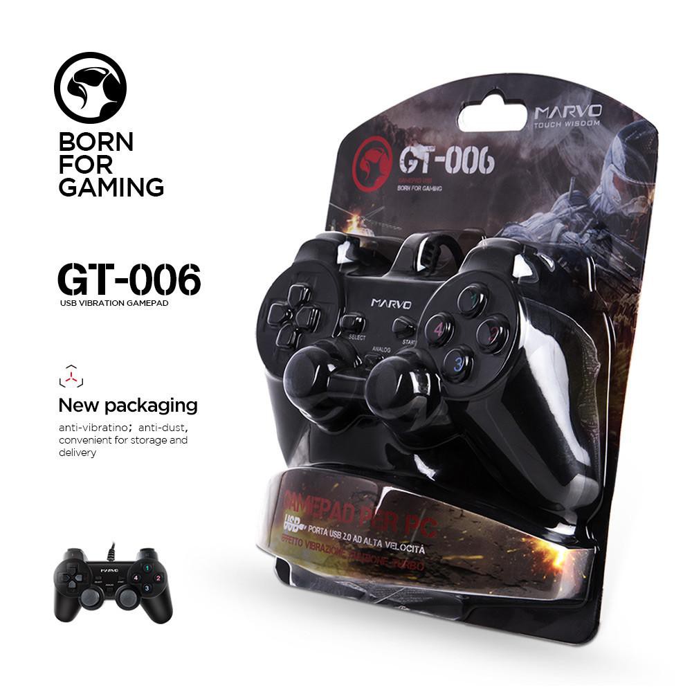 Tay cầm chơi game có dây cao cấp Marvo GT-006 (Đen)