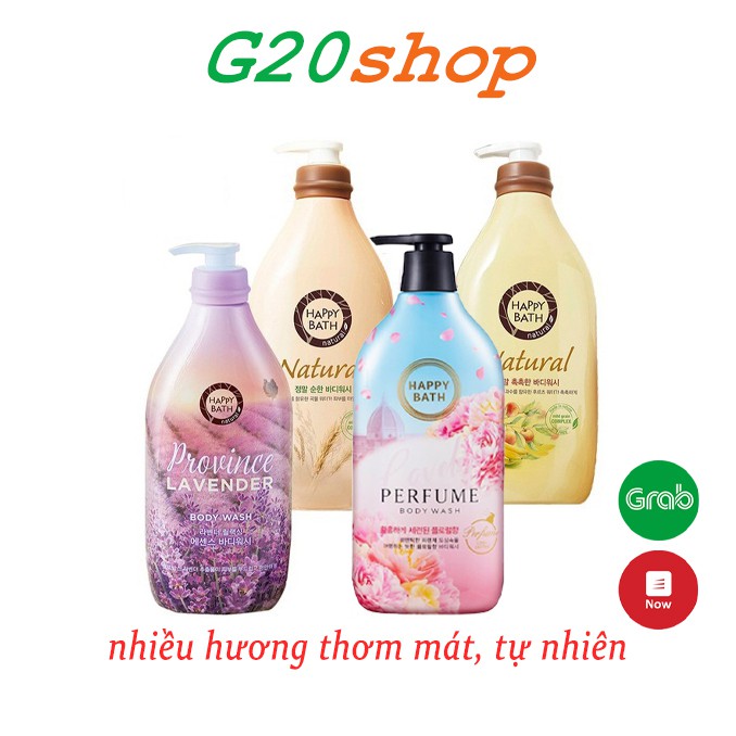 Sữa tắm Happy Bath nhiều hương, chiết xuất thiên nhiên Natural Body Wash 900G g20shop