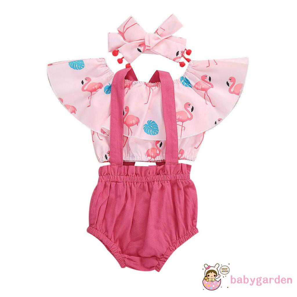 Set Áo Thun Ngắn Tay Và Quần Short Yếm Hợp Thời Trang Cho Bé Gái