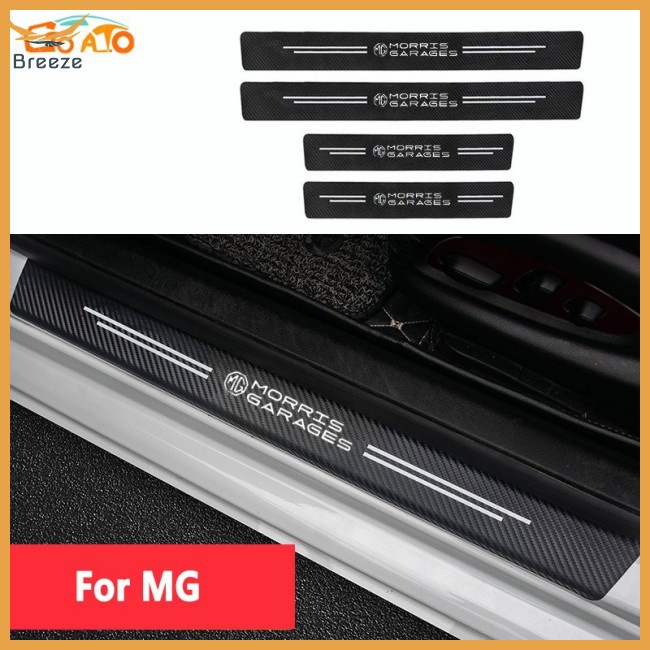 Set 4 Miếng Dán Bảo Vệ Cửa Xe Hơi Chất Liệu Sợi Carbon Cho MG ZS RX5 MG5 MG6