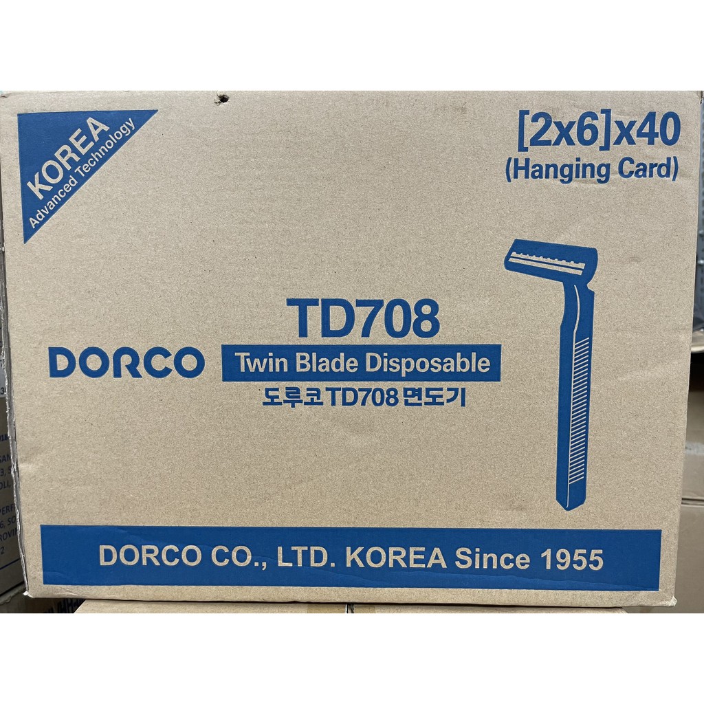 Vĩ 12 cây - dao cạo râu 2 lưỡi Dorco TD 708