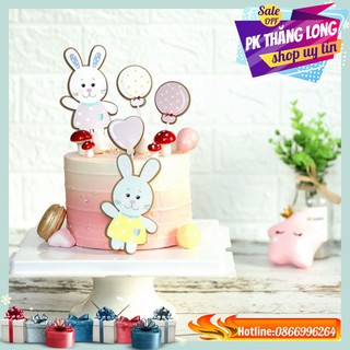 Set cắm thỏ Trang trí bánh kem - Trang trí bánh sinh nhật