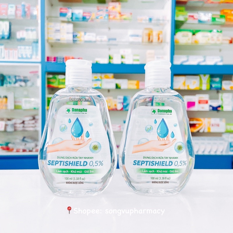 Nước rửa tay khô Septishield 0,5% Danapha 100ml