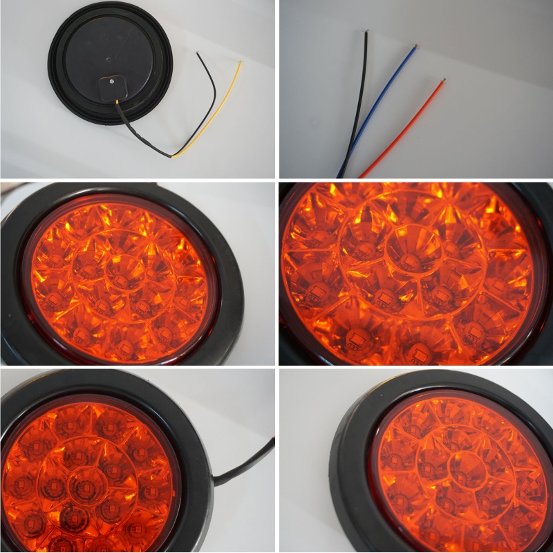 Đèn Led Cảnh Báo 16 Bóng 12-24V Ánh Sáng Hổ Phách Gắn Đuôi Xe Tải / Xe RV