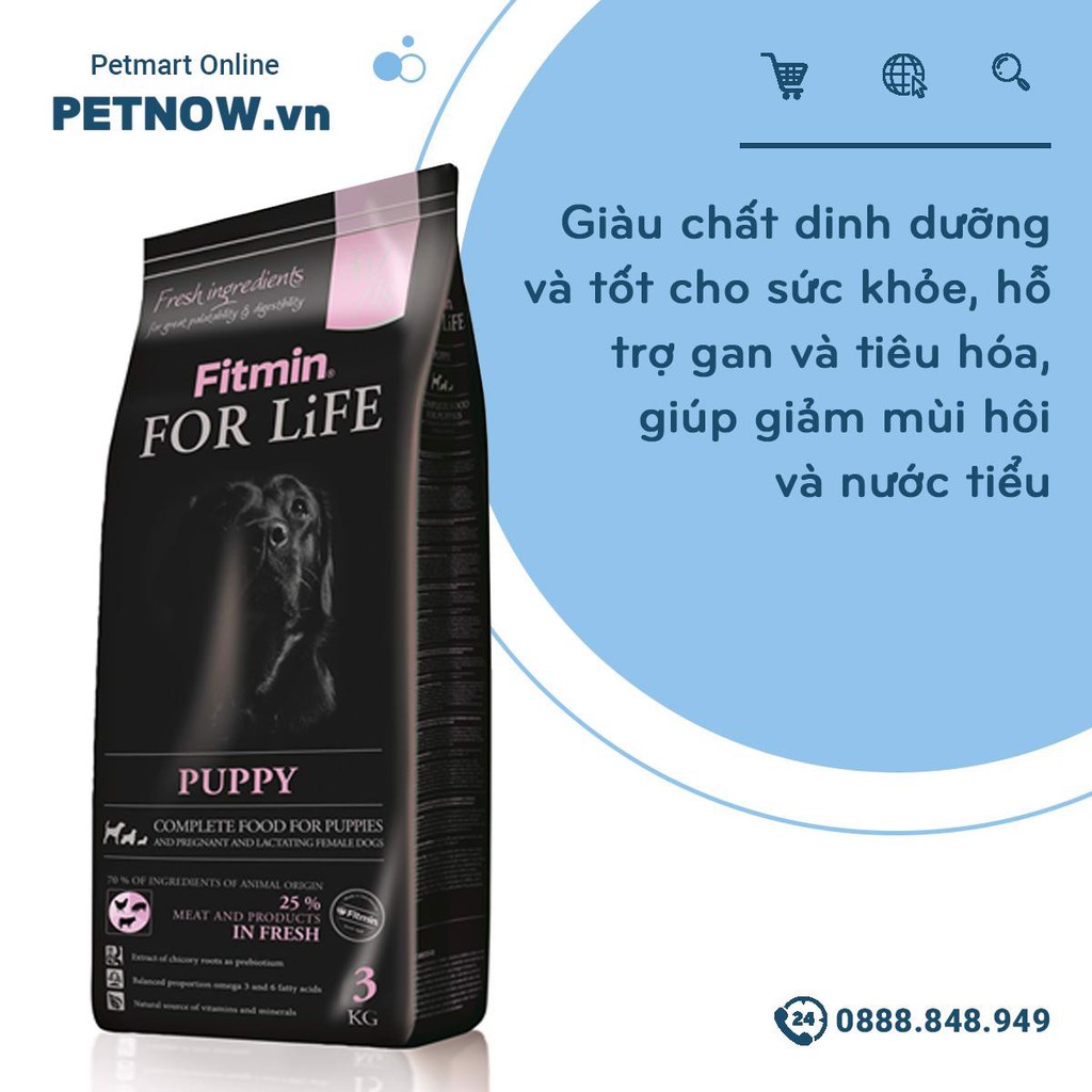 Thức ăn chó FITMIN For Life Puppy 3kg - chó con