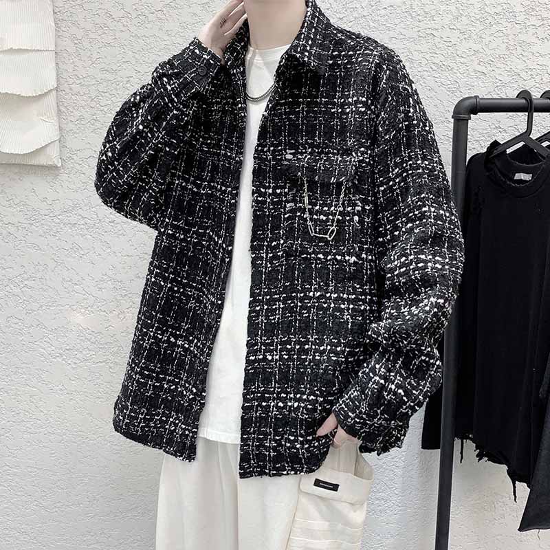 Áo khoác dạ nam phong cách retro phối xích túi ngực K9, áo khoát jacket nam mạnh mẽ 236