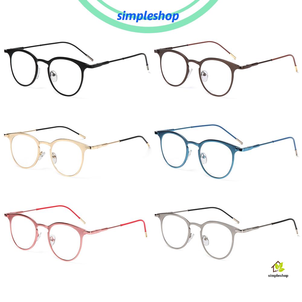 ❀SIMPLE❀ Fashion Metal Glasses Computer Eyeglasses Protection Eyeglasses Online Classes Women Men Round Vintage Ultra Light Frame/Multicolor