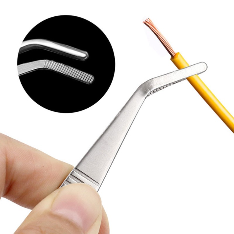 [Hàng mới về] Nhíp đầu cong bằng thép không gỉ spmh 12.5 / 14 / 16 / 18 cm đa năng