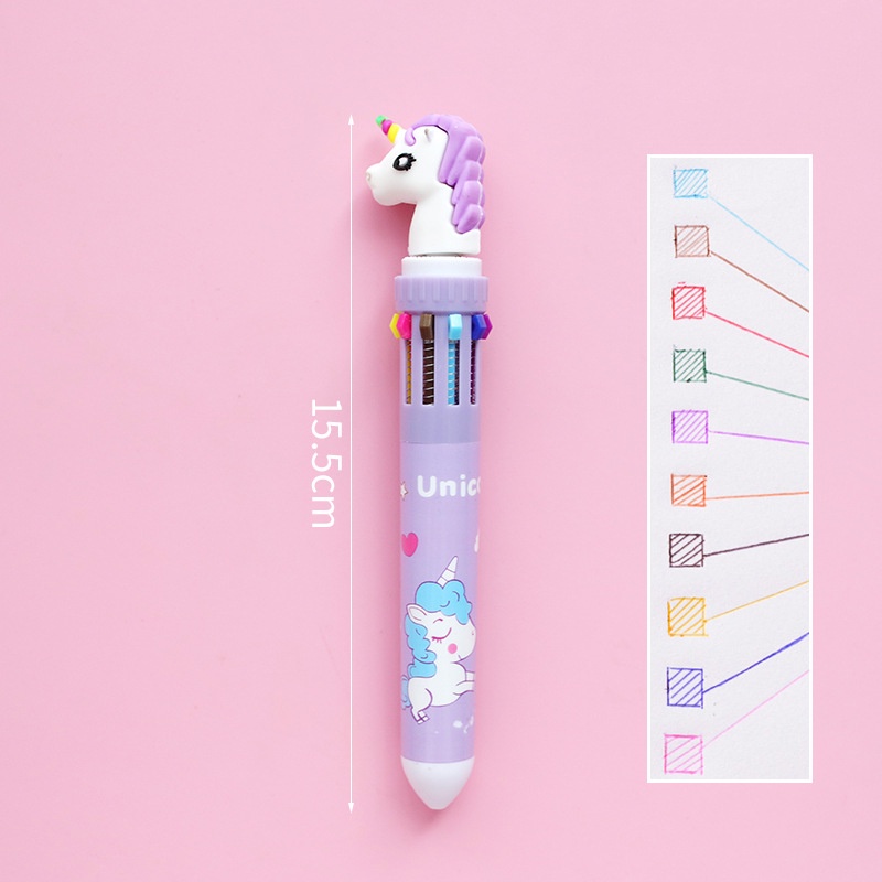 Set 4 Bút Bi 10 Trong 1 Ngòi 0.5mm Có Thể Thu Gọn Tiện Dụng