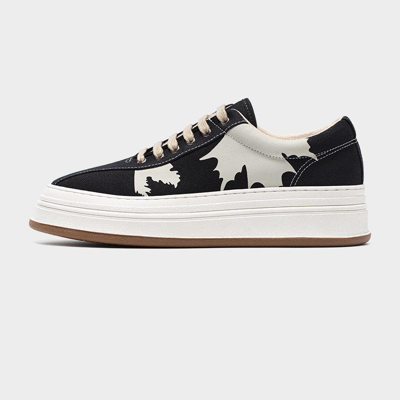 Giày canvas MADEN đế dày tăng chiều cao thoáng khí in họa tiết lá phong thời trang mùa hè cao cấp cho nam