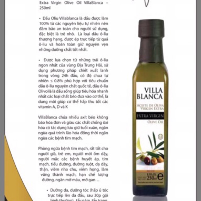 Thanh lý 12 chai can date Dầu ô liu extra virgin Villa Blanca 250ml