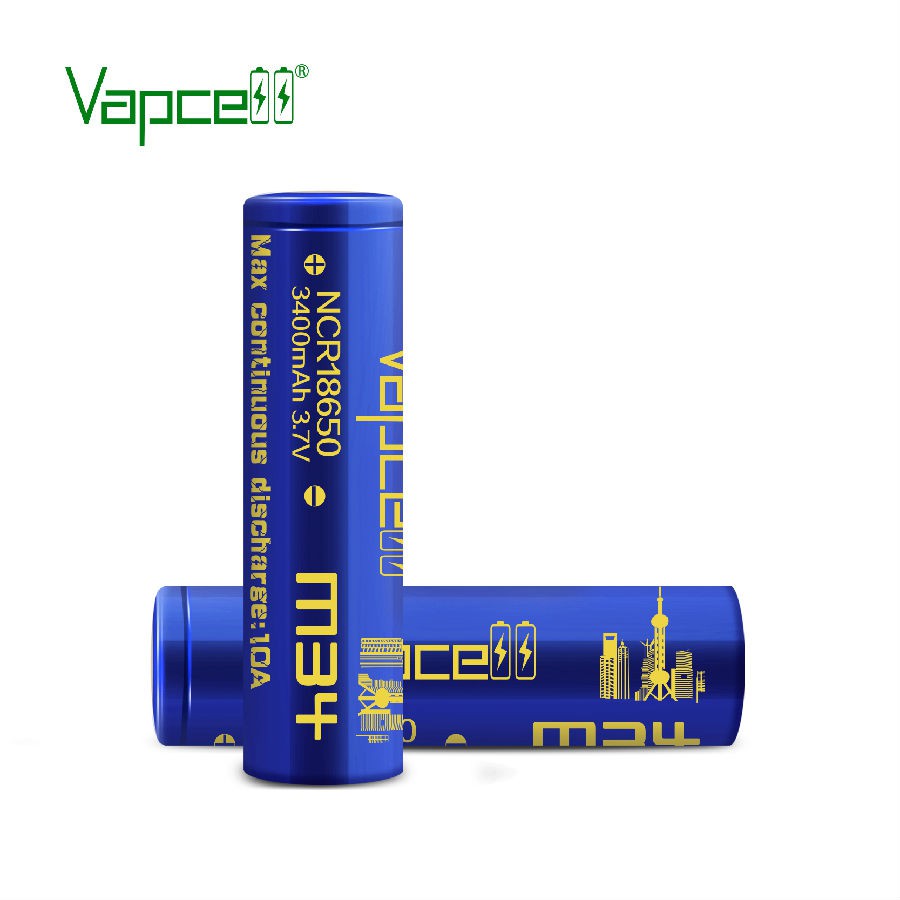 Vapcell NCR18650 M34 3400mah 10A-pin dung lượng cao cho đèn pin siêu sáng