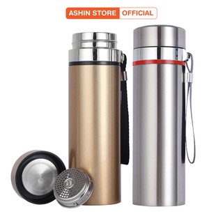Bình Nước Giữ Nhiệt Nóng Lạnh Inox 304 Cao Cấp 1000ml Có Lõi Lọc Trà Giữ Nhiệt Lâu Trên 12h Xlan ASHIN (Có Quà Tặng)
