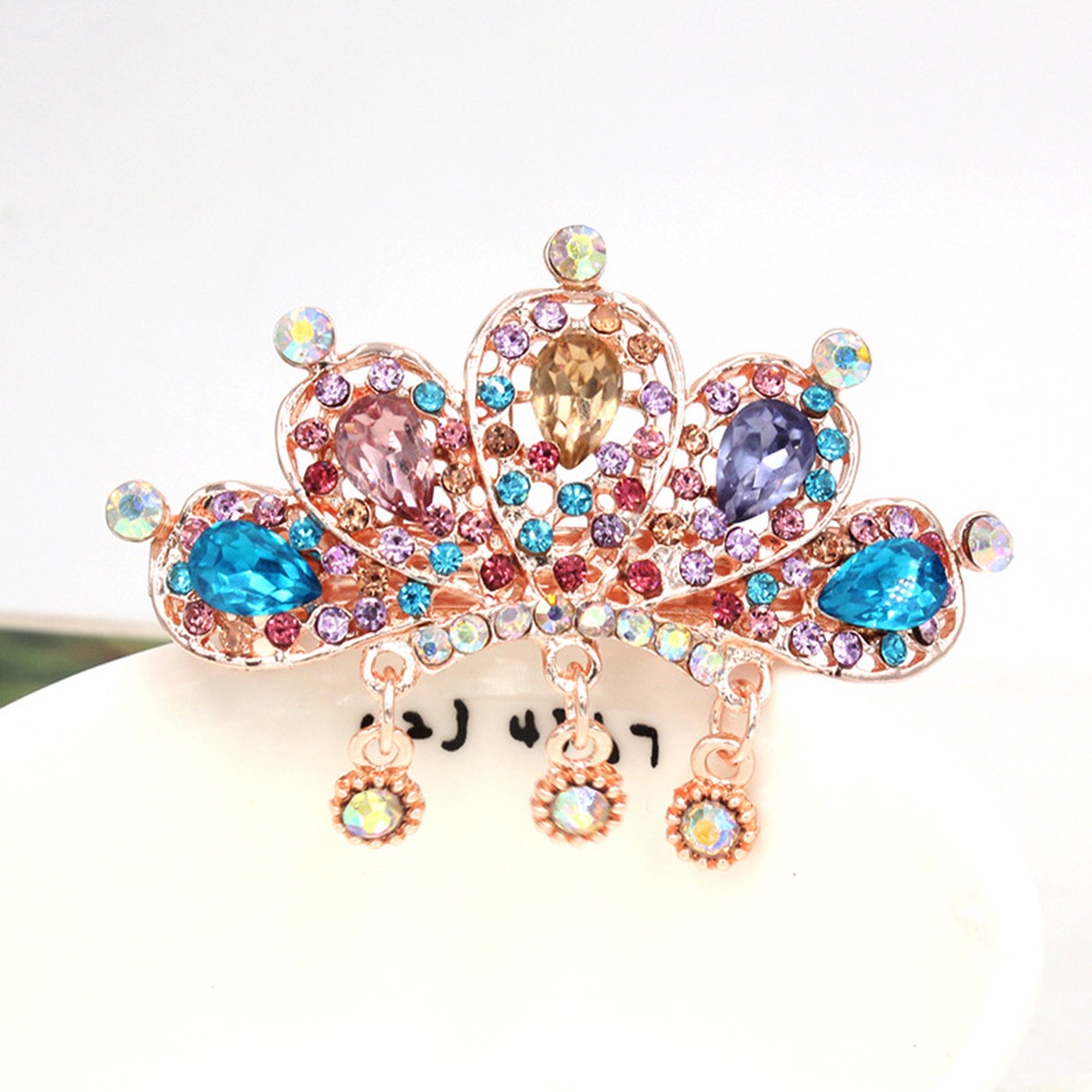 Kẹp tóc hình hoa/ bướm đính đá lấp lánh phong cách thanh lịch