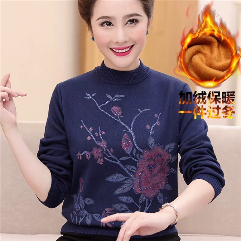 Hàng có sẵn ) Áo len nữ trung niên thời trang kiểu dáng sang trọng, ấm áp QCNP347 | BigBuy360 - bigbuy360.vn
