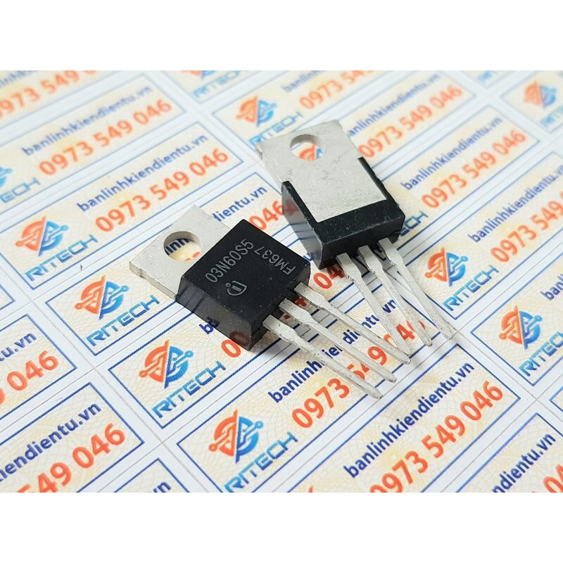 [Combo 2 chiếc] 03N60S5 Mosfet Kênh-N 650V/3.2A TO-220