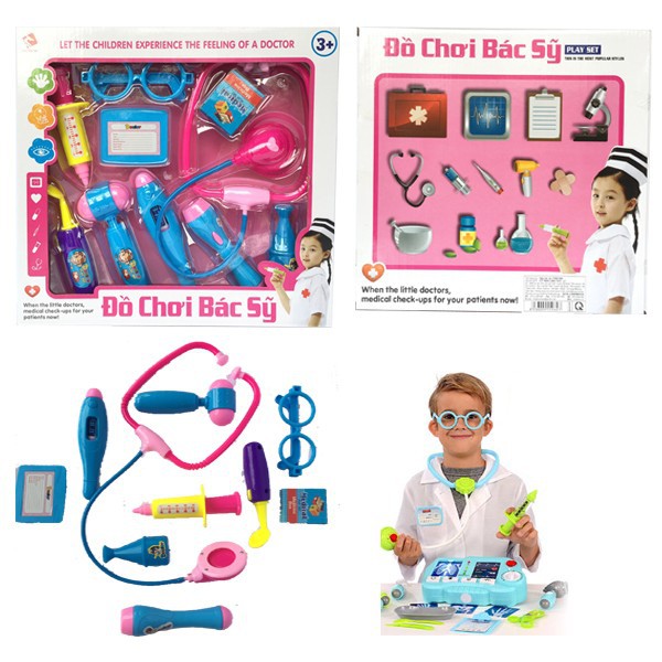 Sale giá sốc Hộp Đồ Chơi Bác Sỹ Long Thủy Toys Màu Hồng freeship 10k