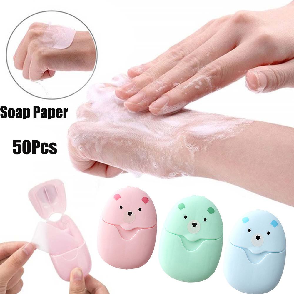 Hộp 50 Xà Phòng Giấy Mini Tiện Dụng Cho Du Lịch