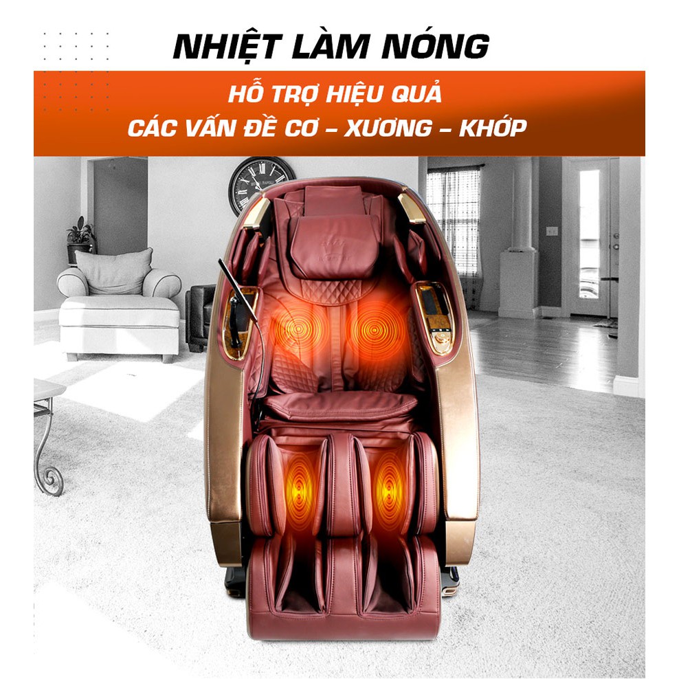 Ghế massage Kingsport G28 - Ghế mát xa toàn thân túi khí kép, công nghệ 4D, nhiệt hồng ngoại