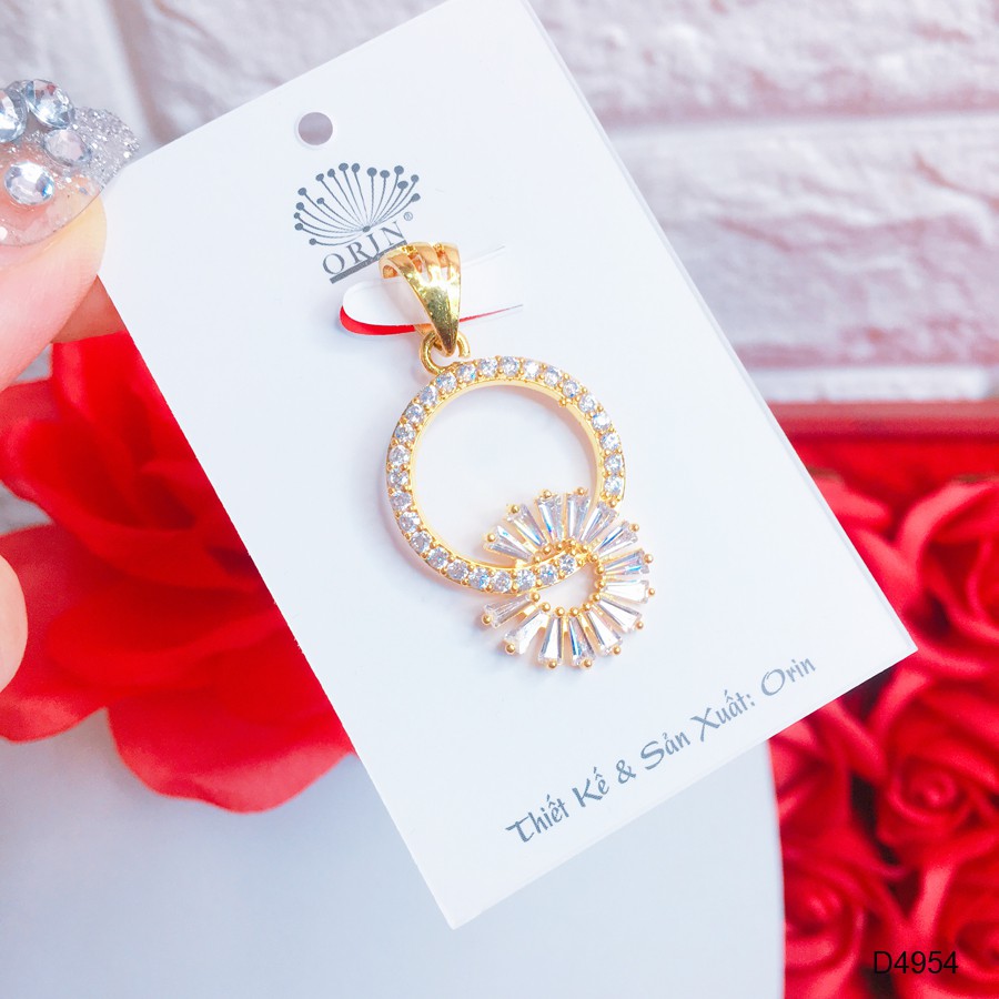 Mặt dây chuyền nữ dạng tròn cách điệu đính đá thiết kế cao cấp Orin D4954