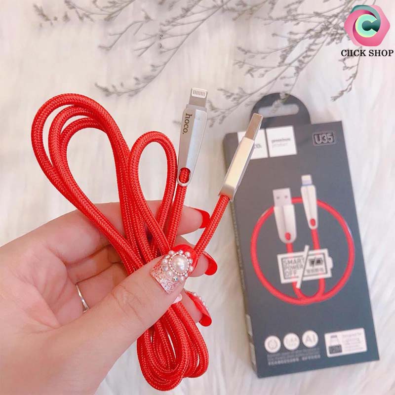 Hoco. u35 cáp sạc iphone hoco u35 tự ngắt dài 1,2m - Dây sạc lightning u35 đèn báo chất liệu dây dù bền và dẻo