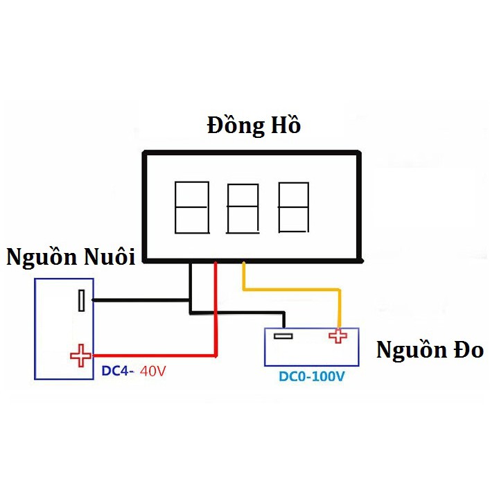 Đồng Hồ Đo Vôn DC0-100V LED0.28