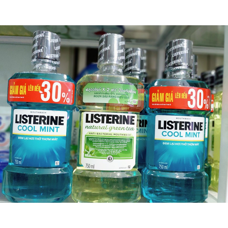 Nước súc miệng Listerine diệt khuẩn chai 750ml