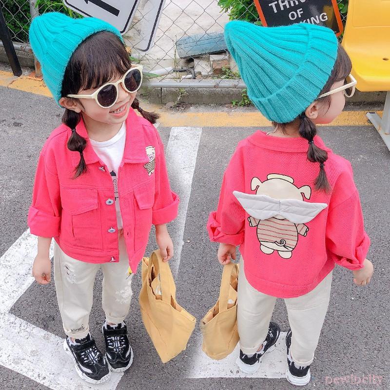 Áo khoác denim màu trơn phong cách Hàn Quốc cho bé gái