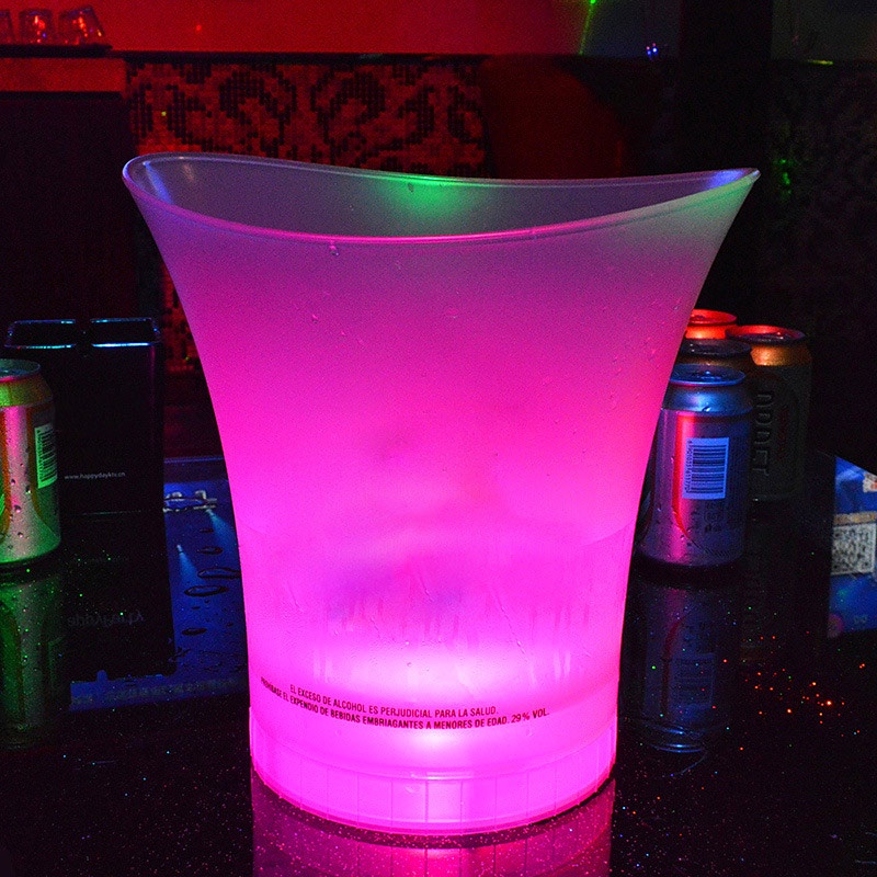 Xô Đựng Đá Ướp Lạnh Chai Rượu Dung Tích 5L Có Đèn LED Thay Đổi Màu Sắc Chống Thấm Nước Tiện Dụng Cho Gia Đình/Quán Bar