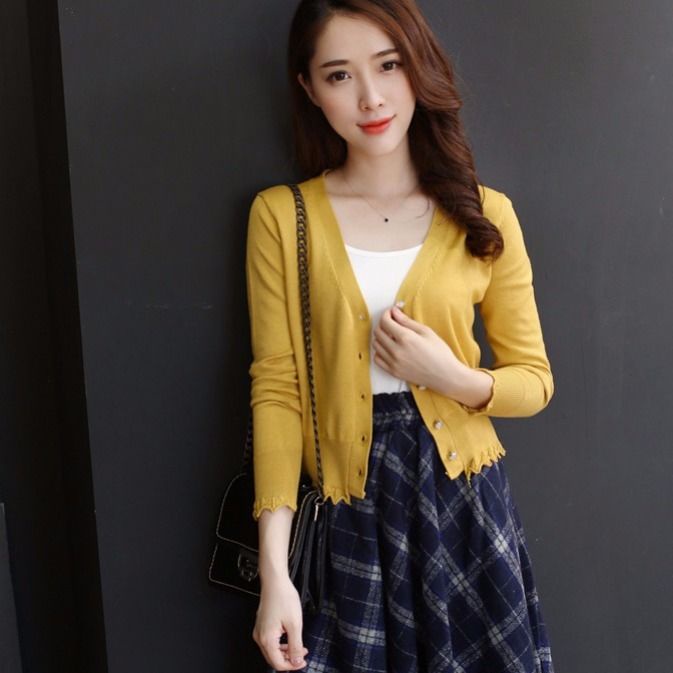 Áo Khoác Len cardigan Tay Ngắn plus size Thời Trang Xuân Thu Cho Nữ