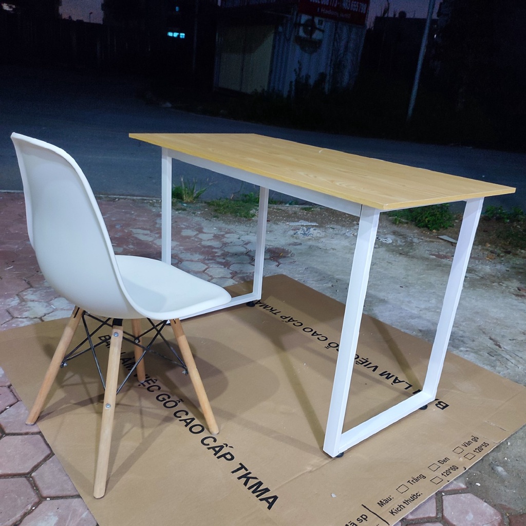 Bàn làm việc chữ u mặt gỗ công nghiệp MDF bàn học sinh gaming để máy tính văn phòng chân sắt sơn