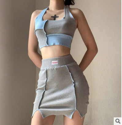 Set Áo Lửng 2 Dây + Chân Váy Ngắn Quyến Rũ Cho Nữ | BigBuy360 - bigbuy360.vn