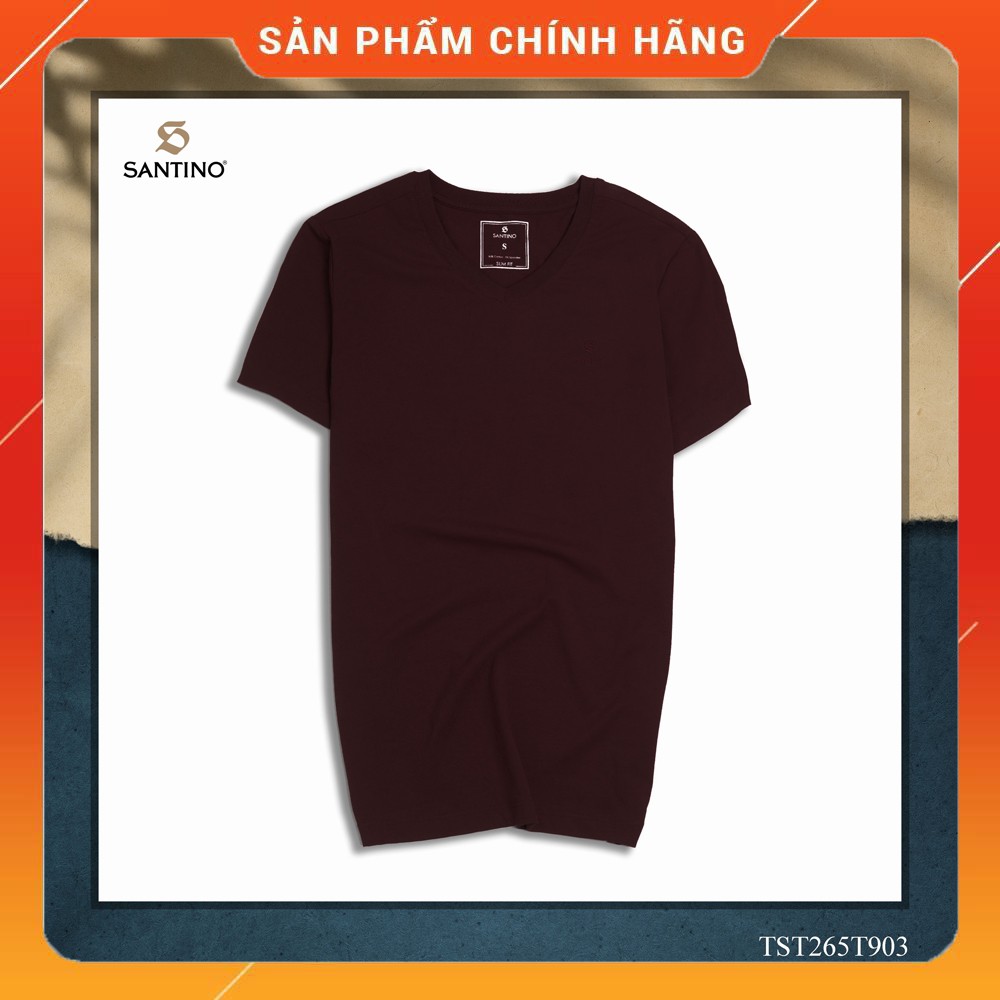 [Hàng hiệu-Giá Shock] Áo thun nam, Áo phông nam cổ tim Santino chất cotton co giãn thoải mái, phù hợp mọi lứa tuổi