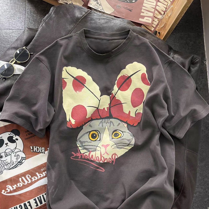 NRVP Áo thun cotton tay ngắn cổ tròn phong cách Hàn Quốc thời trang mùa hè dành cho nữ